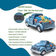 Garden Décor Outdoor Solar Lights, Blue Resin Truck Statue with Succulen Patio Lights for Home Décor, 8 LED Lights Solar Statues for Garden, Balcony, Yard Ornament, 9.6 x 4.7 x 4.3 inches