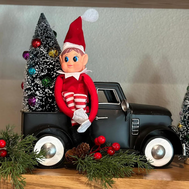 Vintage Farmhouse Black Metal Truck Decor, Old Farm Car Indoor Decoration, Fall Halloween Trucks Table & Kitchen Centerpieces, Decorative Outdoor Garden Cars Planters